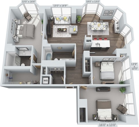 Park York Floor Plan at Clayton On The Park, Clayton, 63105